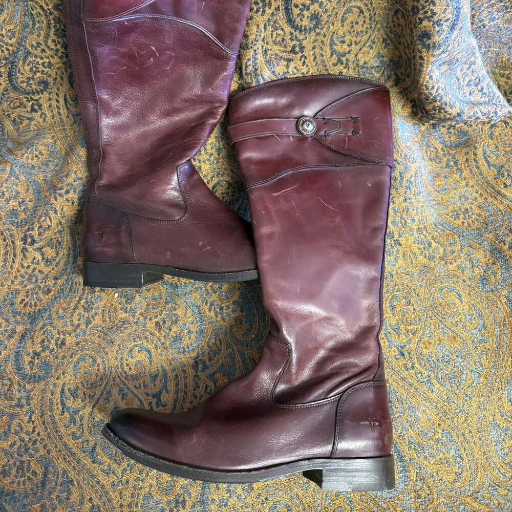 Frye Molly Button Tall Boot in Redwood - size: US 7.5 B - (3470638)